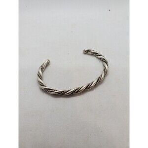 Sterling Silver Cuff Bracelet Stackable Twisted Design